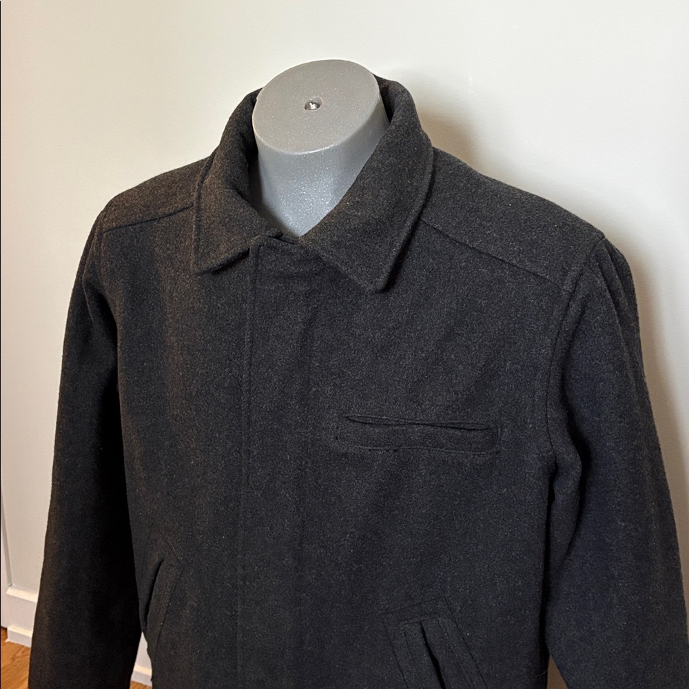 Grey Wool American Eagle Coat XL .
